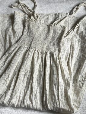 Nothing fits but maxi dress Floral Sundress in Ivory with Lilac Ditsy Print S/M